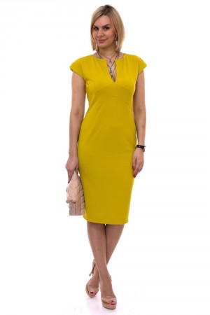 Горчичное платье Mokko Italy в стиле Виктории Бэкхэм