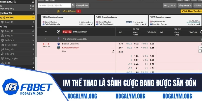 IM thể thao F8BET là sảnh cược đang được săn đón nhiều