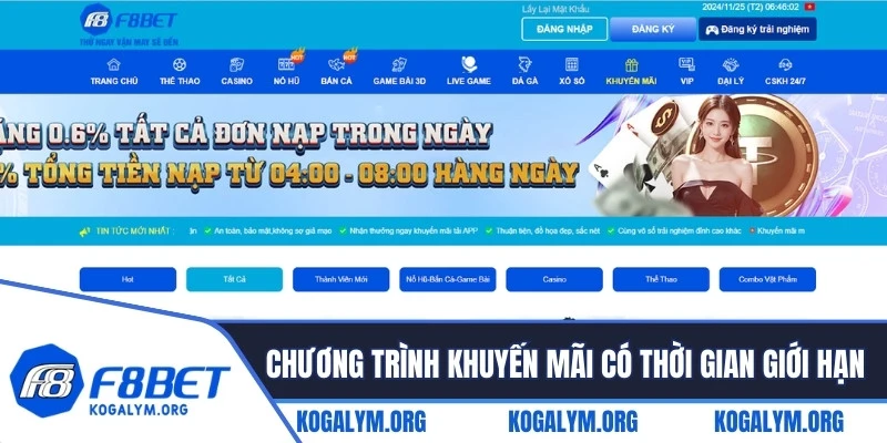 Các chương trình khuyến mãi có thời gian giới hạn tham gia