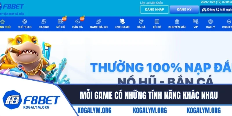 Mỗi game nổ hũ sẽ có những tính năng và tỷ lệ thắng khác nhau