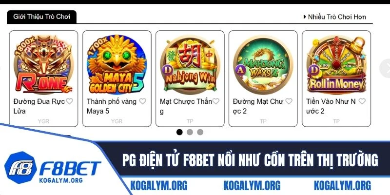 PG điện tử F8BET nổi như cồn trên thị trường giải trí