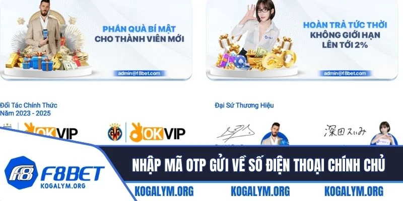 Nhập mã OTP gửi về số điện thoại chính chủ trong bước đăng ký